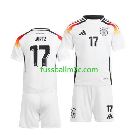 Fußballtrikots Deutschland Florian Wirtz 17 Kinder Heim Trikotsatz EURO 2024